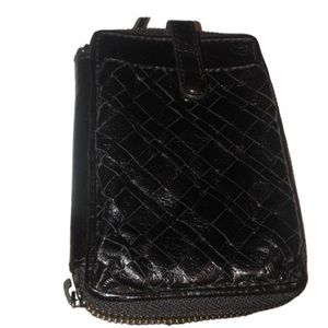 Elliott Lucca black Wigan genuine leather wallet / mobile & card case